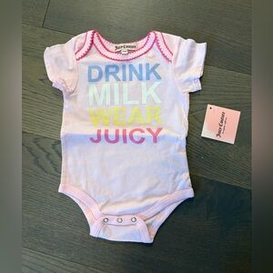 Juicy Couture baby girl short sleeve onesie 3-6M NWT ret $58